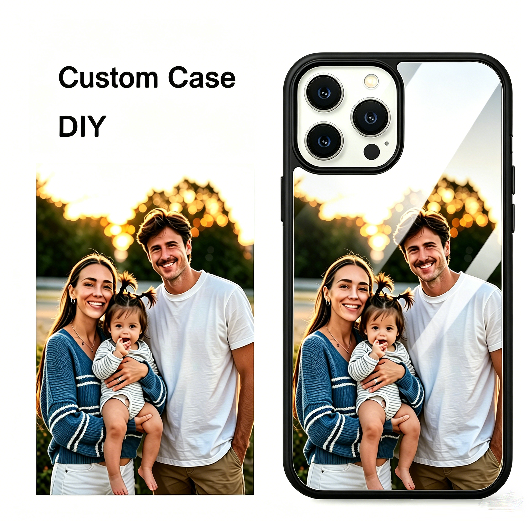 Phone Cases Diy - Custom Photo Mirror Glass Case For