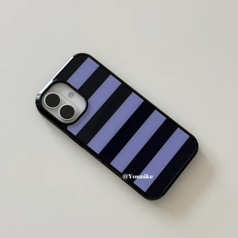 Korean Ins Purple and Black St - Phone Cases Purple のレビューと価格