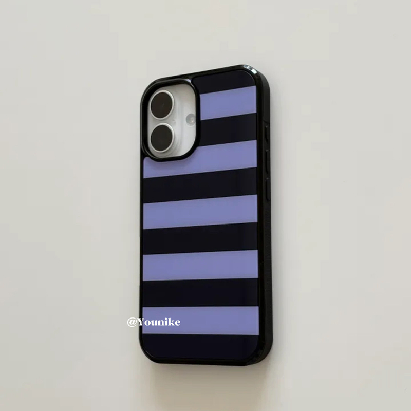 Korean Ins Purple and Black St - Phone Cases Purple のレビューと価格
