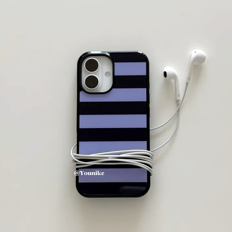 Korean Ins Purple and Black St - Phone Cases Purple のレビューと価格