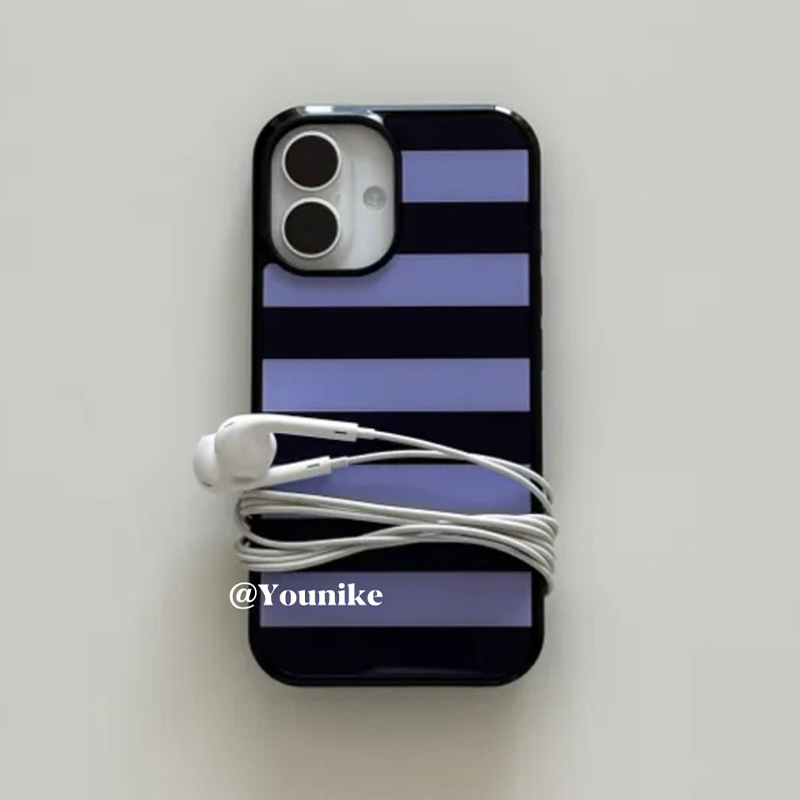 Korean Ins Purple and Black St - Phone Cases Purple のレビューと価格
