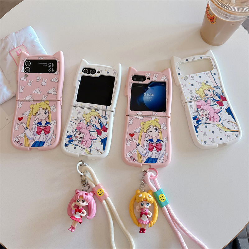 Cute Cartoon Japan Anime Sailo - Phone Cases Z Flip 6 のレビューと価格