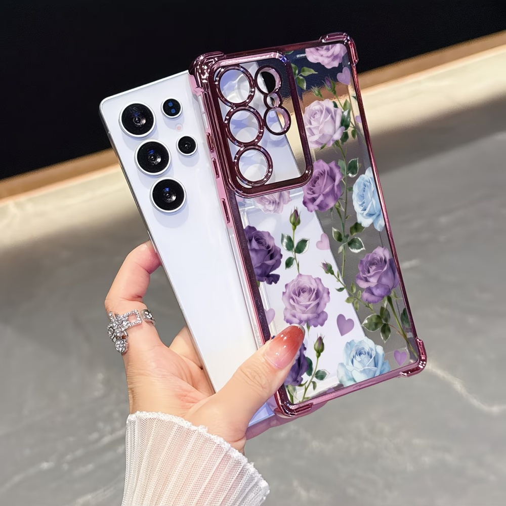 Electroplated Four-Corner Anti - Phone Cases Purple のレビューと価格