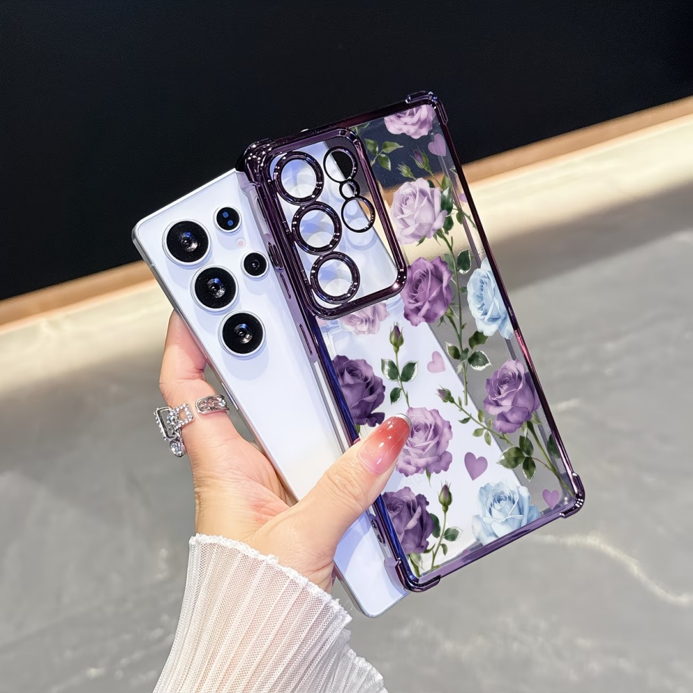 Electroplated Four-Corner Anti - Phone Cases Purple のレビューと価格