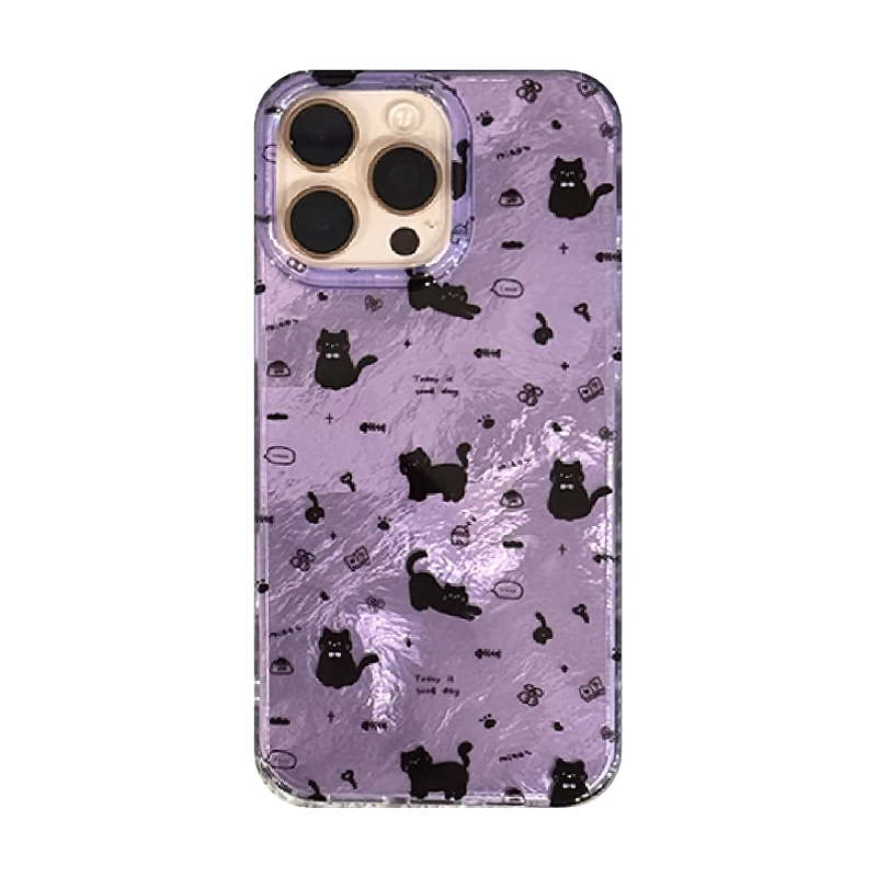 Ins Cute Girl Flower Purple Fu - Phone Cases Purple のレビューと価格