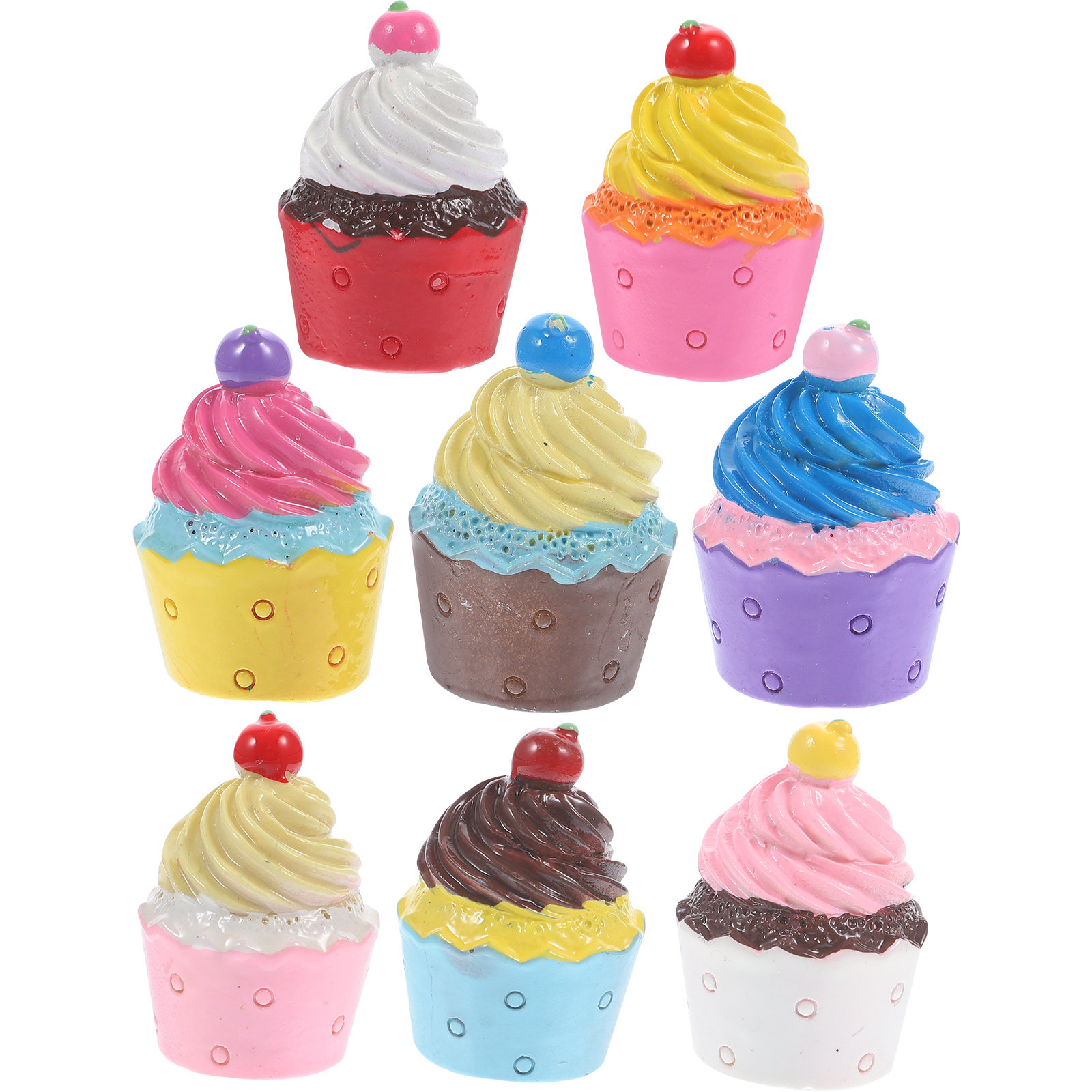 8Pcs Resin Mini Cupcake Keycha - Phone Cases With Charms のレビューと価格