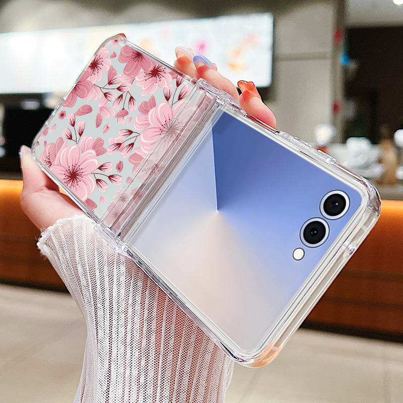 Pink Flower Printed Phone Case - Phone Cases Z Flip 6 のレビューと価格