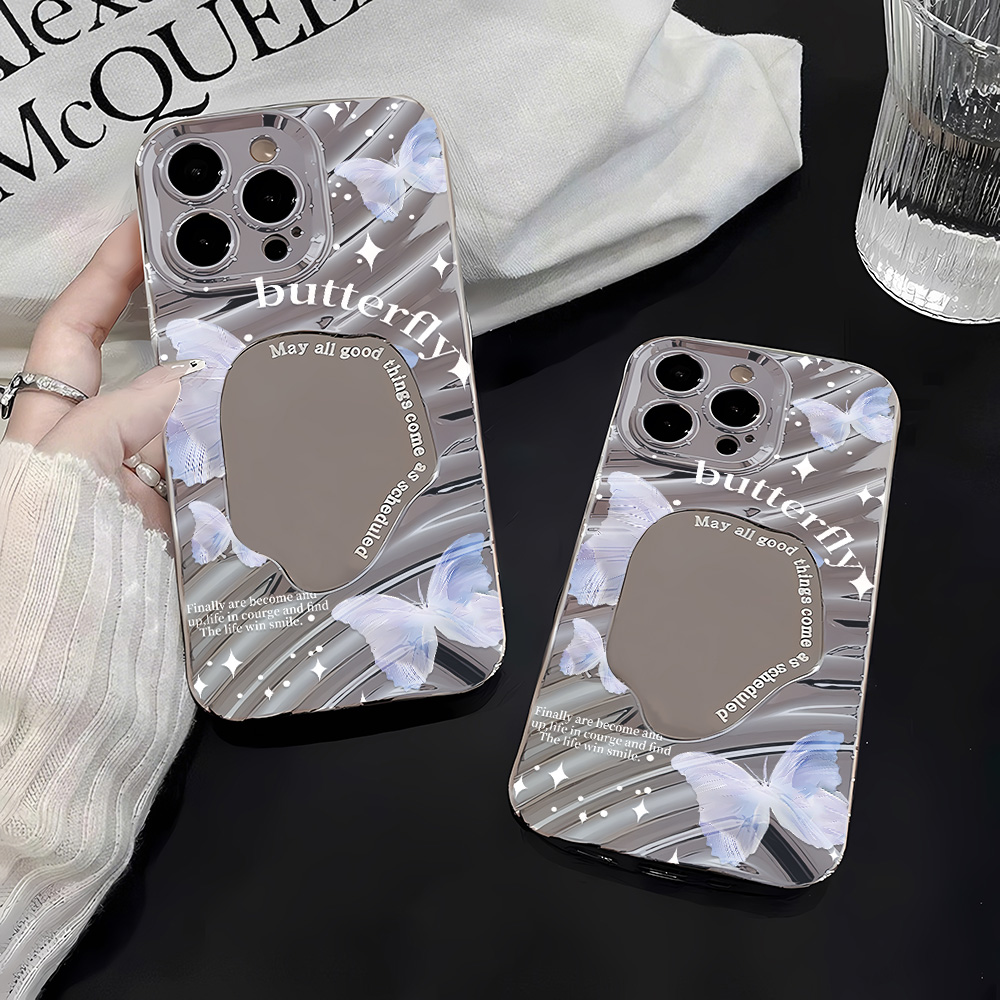 Silver Pattern Mirror Phone Ca - Phone Cases Purple のレビューと価格