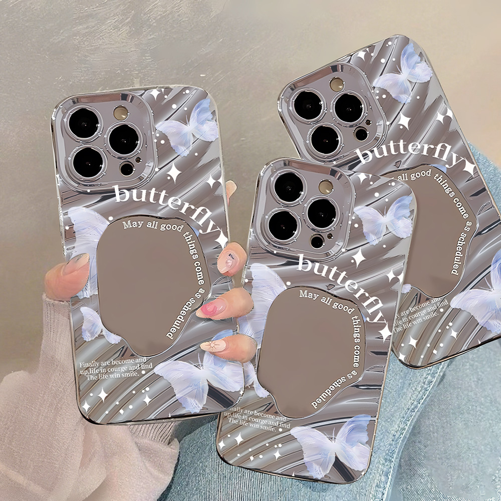 Silver Pattern Mirror Phone Ca - Phone Cases Purple のレビューと価格