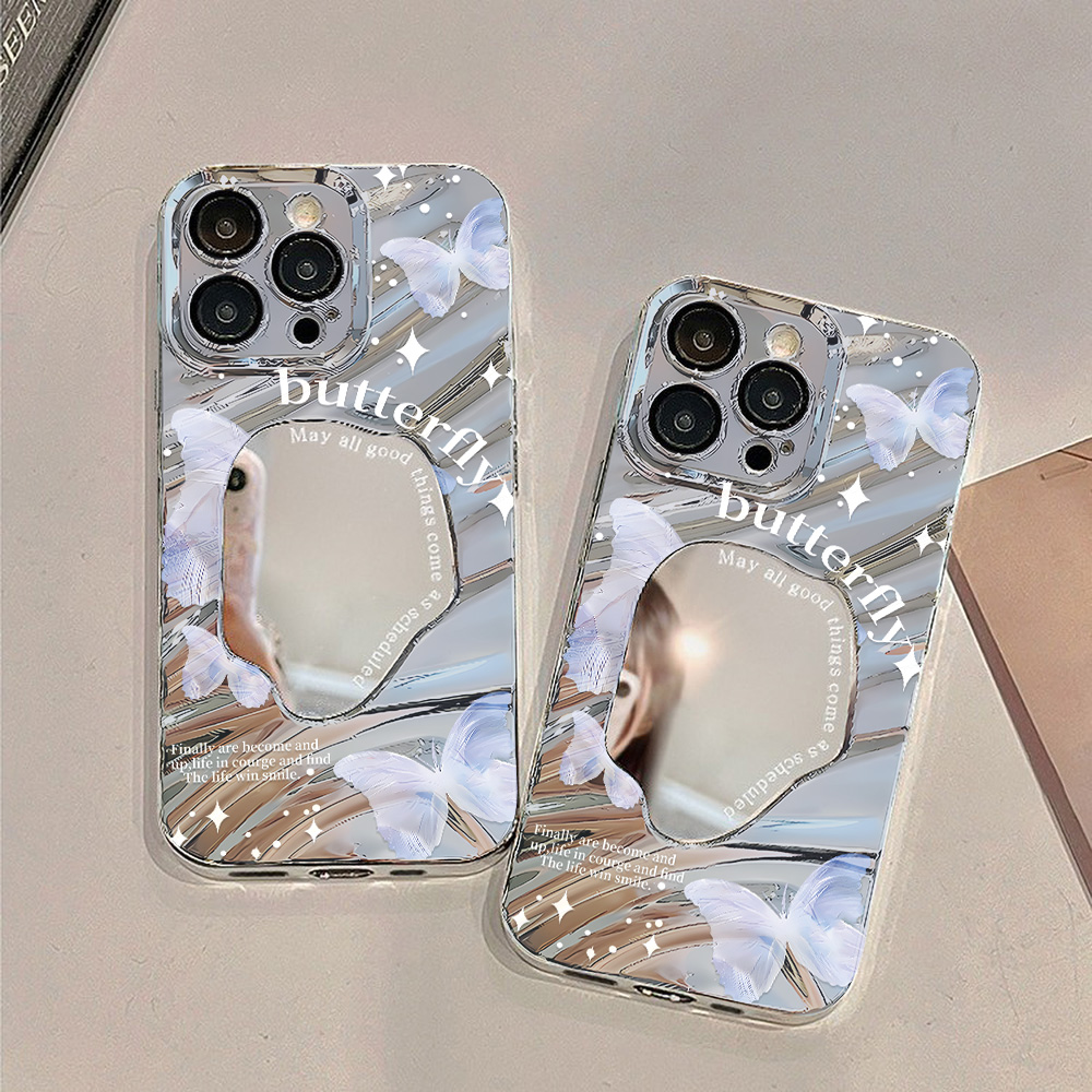 Silver Pattern Mirror Phone Ca - Phone Cases Purple のレビューと価格