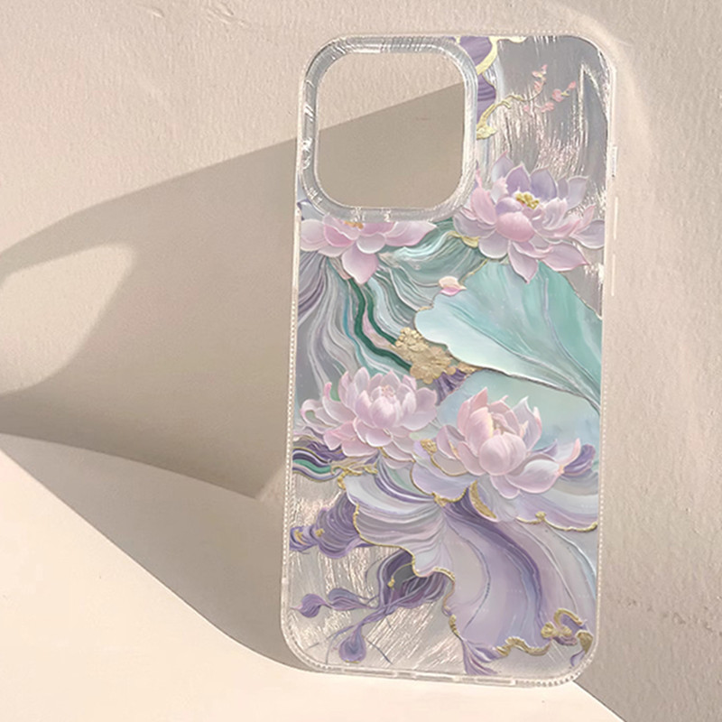 Dreamy Purple Lotus Print Aest - Phone Cases Purple のレビューと価格