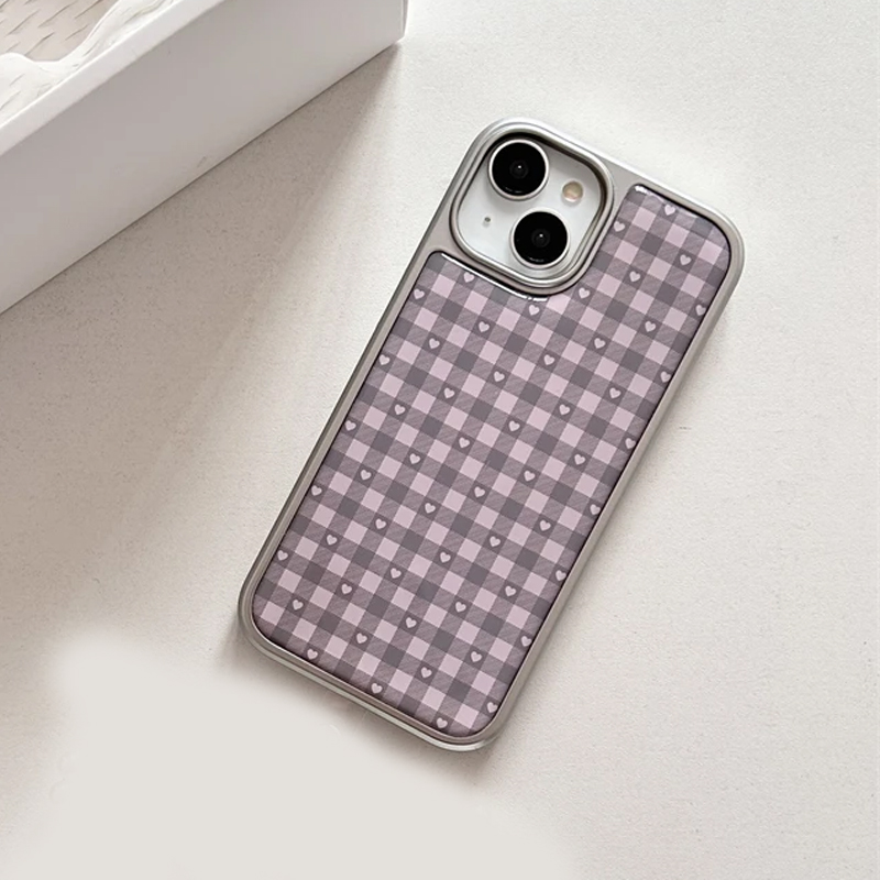 Pink Purple Heart-Shaped Check - Phone Cases Purple のレビューと価格