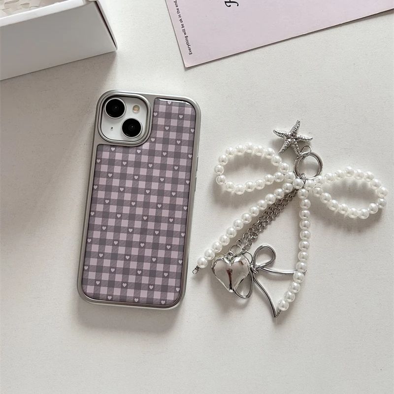 Pink Purple Heart-Shaped Check - Phone Cases Purple のレビューと価格