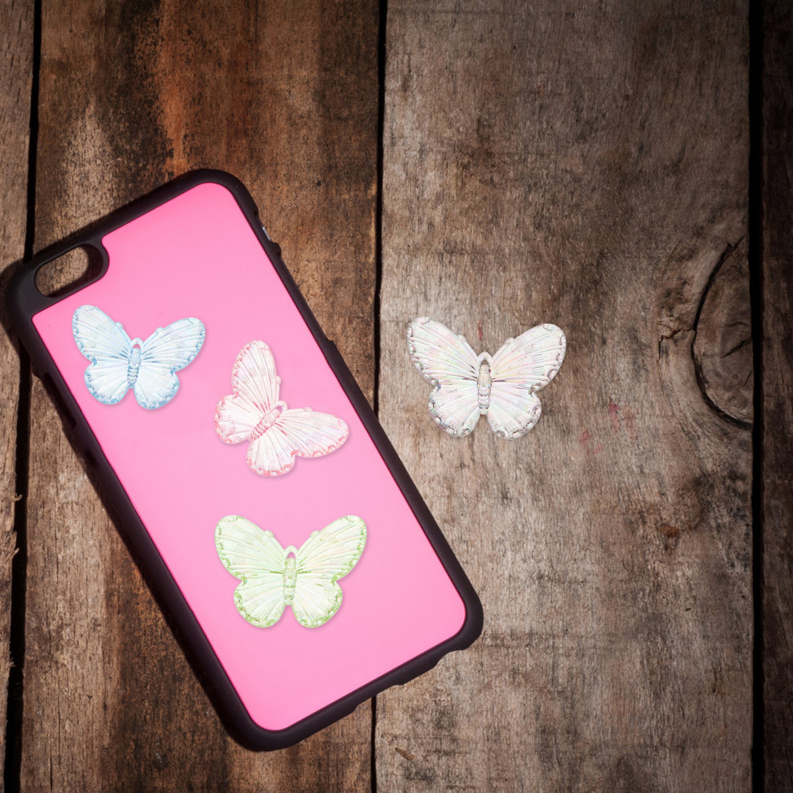40Pcs Electroplated Butterfly  - Phone Cases With Charms のレビューと価格