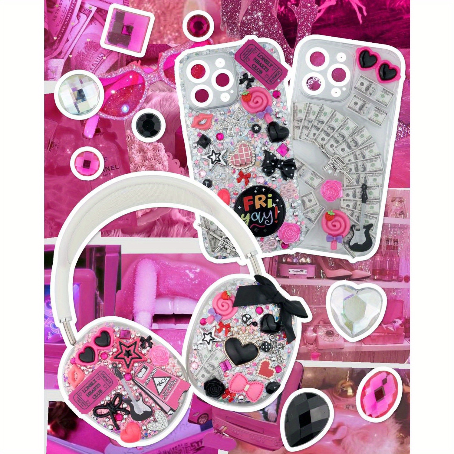 2380 Pcs DIY Jewelry Charm Mix - Phone Cases With Charms のレビューと価格