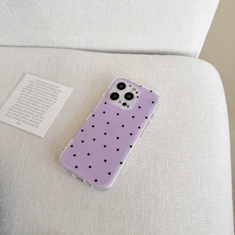 Korean White & Purple Polka Do - Phone Cases Purple のレビューと価格