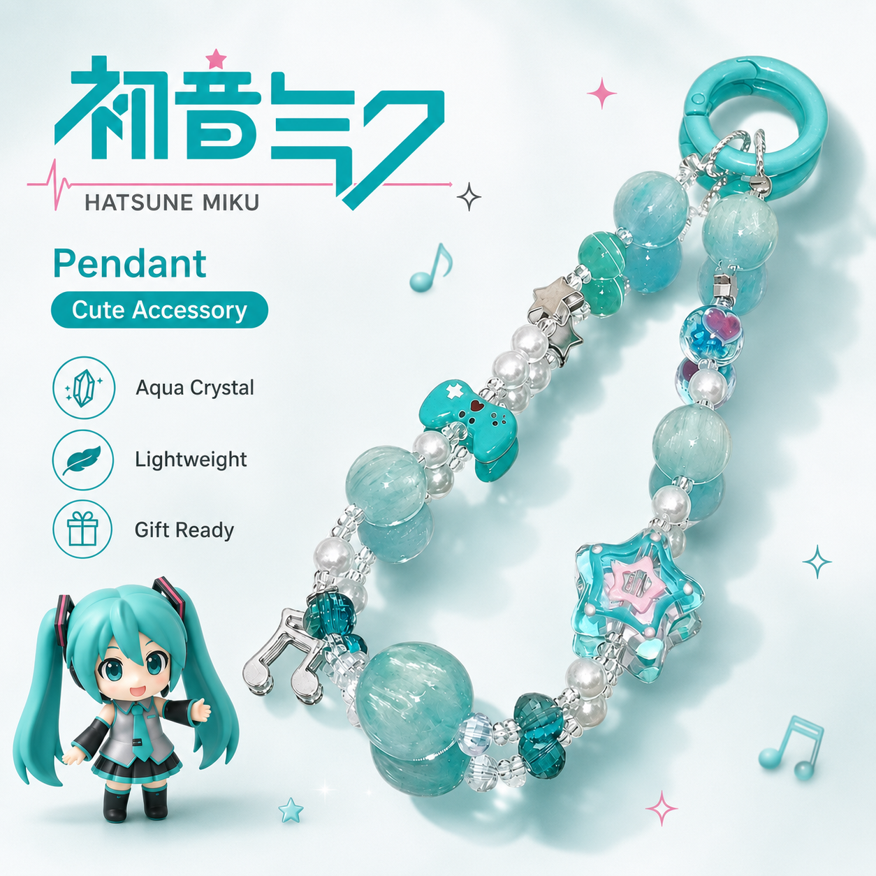 Hatsune Miku Phone Charm Cute  - Phone Cases With Charms のレビューと価格