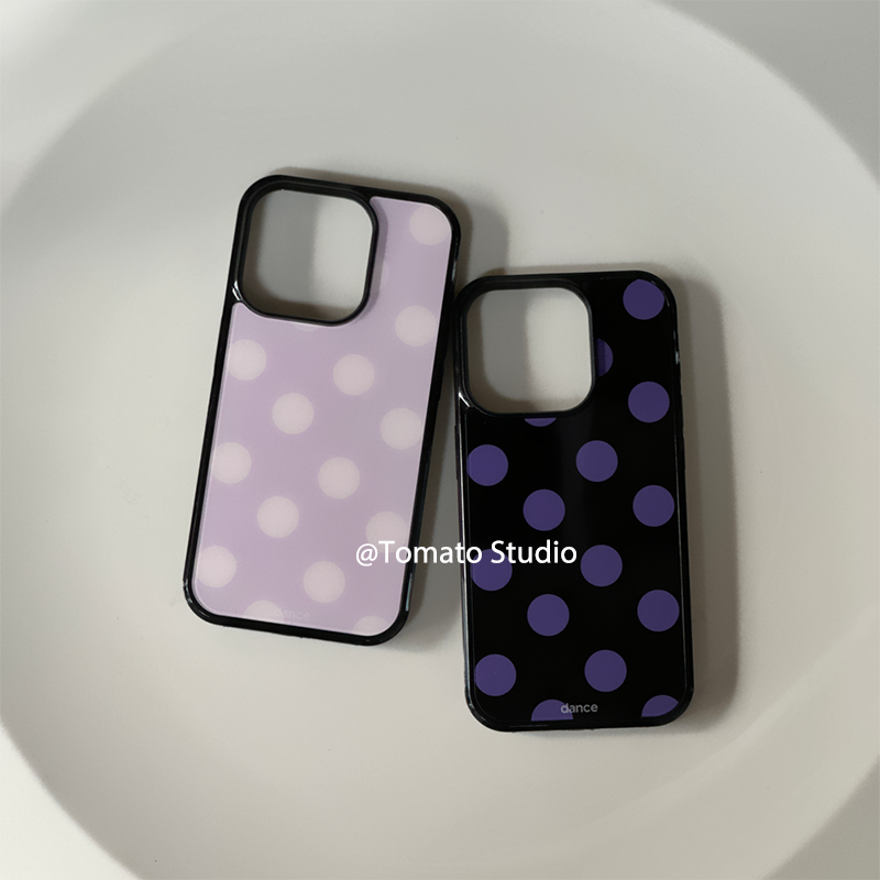 Korean Ins Fashion Purple Polk - Phone Cases Purple のレビューと価格
