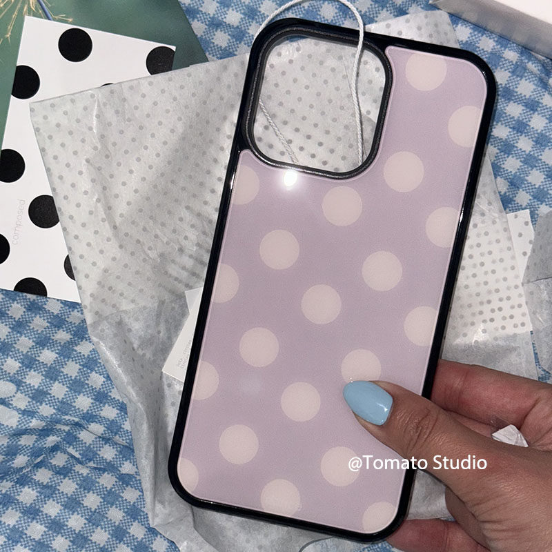 Korean Ins Fashion Purple Polk - Phone Cases Purple のレビューと価格