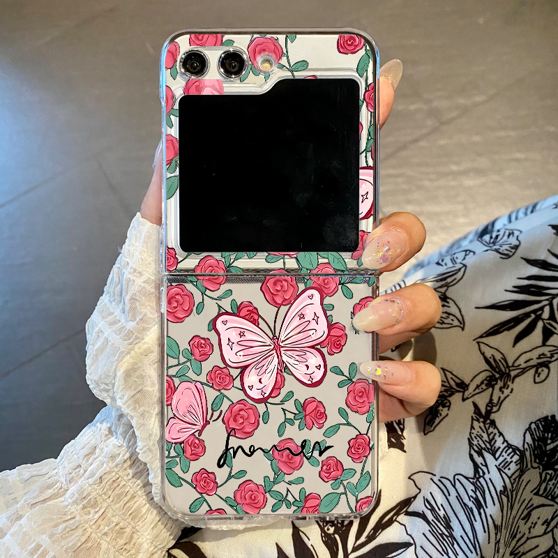 Pink Flowers Pattern Phone Cas - Phone Cases Z Flip 6 のレビューと価格