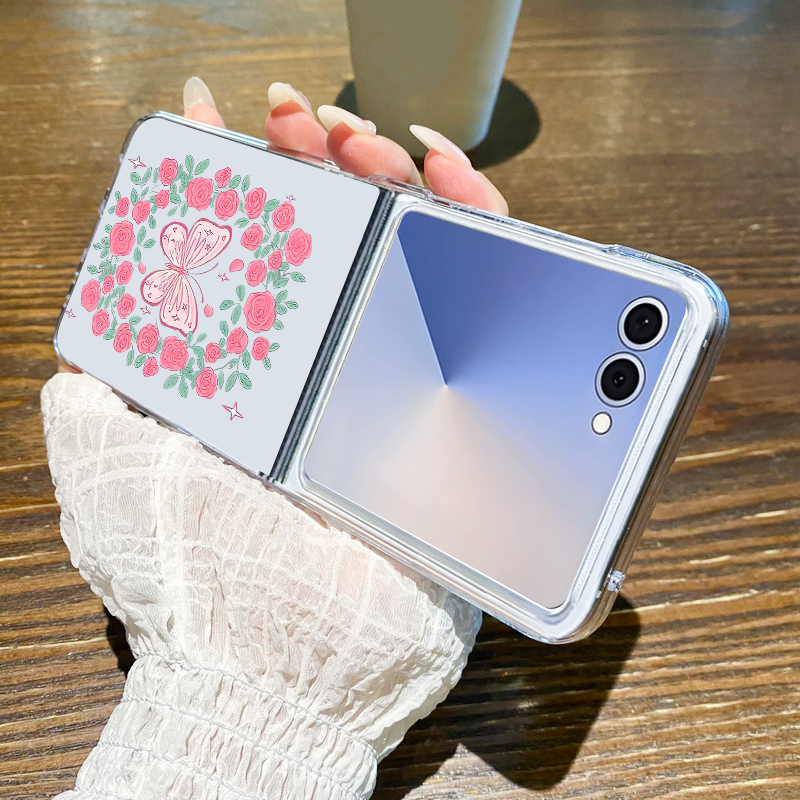 Pink Flowers Pattern Phone Cas - Phone Cases Z Flip 6 のレビューと価格