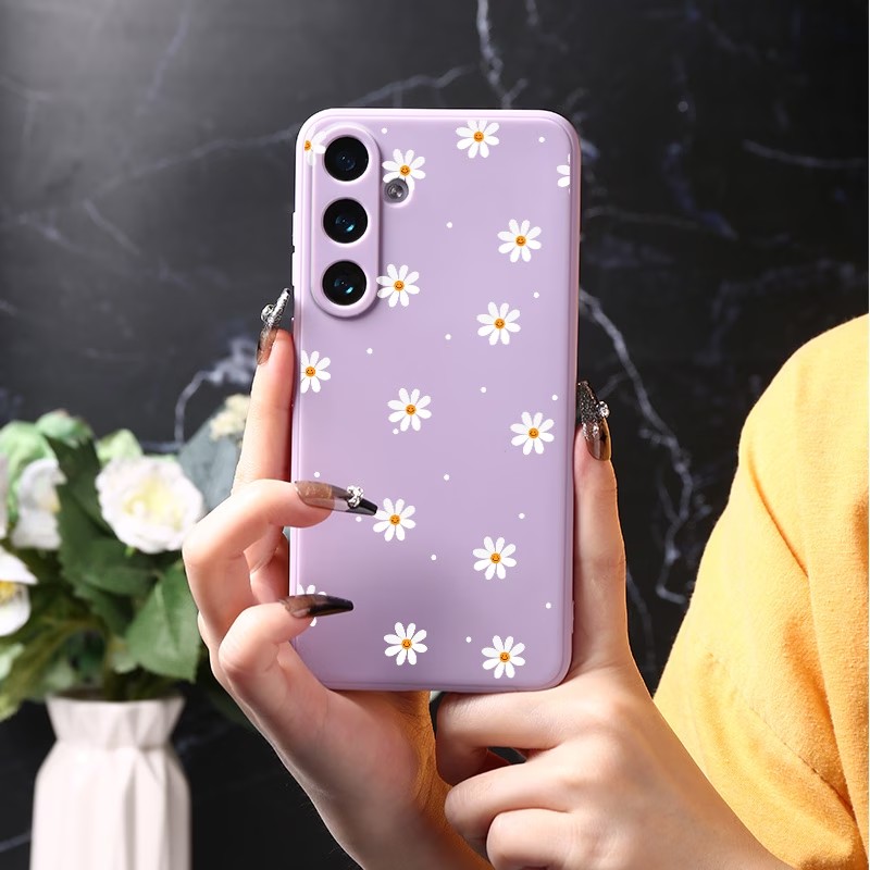 Purple Daisy Print Soft TPU Ph - Phone Cases Purple のレビューと価格