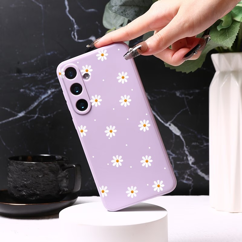 Purple Daisy Print Soft TPU Ph - Phone Cases Purple のレビューと価格