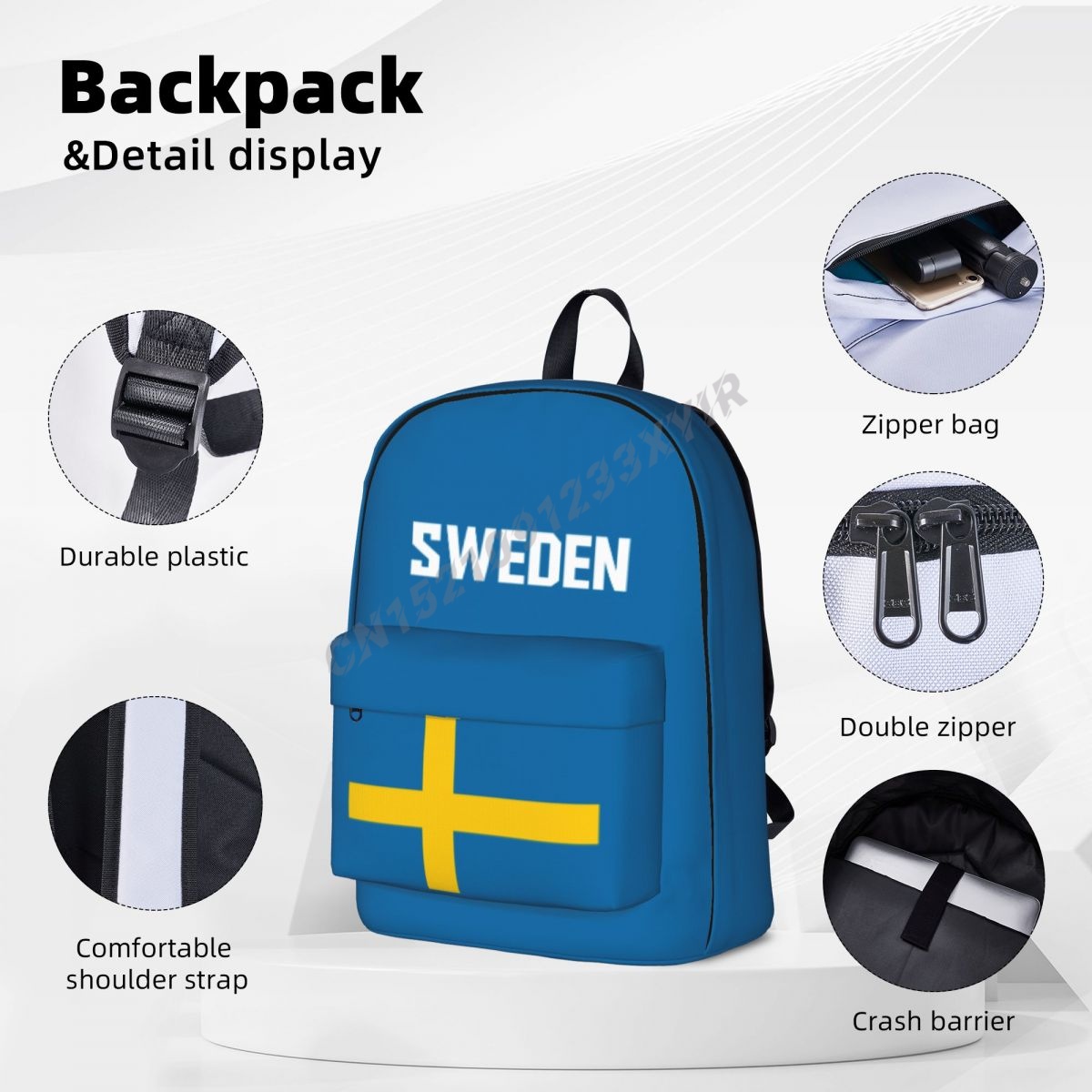 Unisex Backpack Sweden Flag Sw - Phone Cases Sweden のレビューと価格